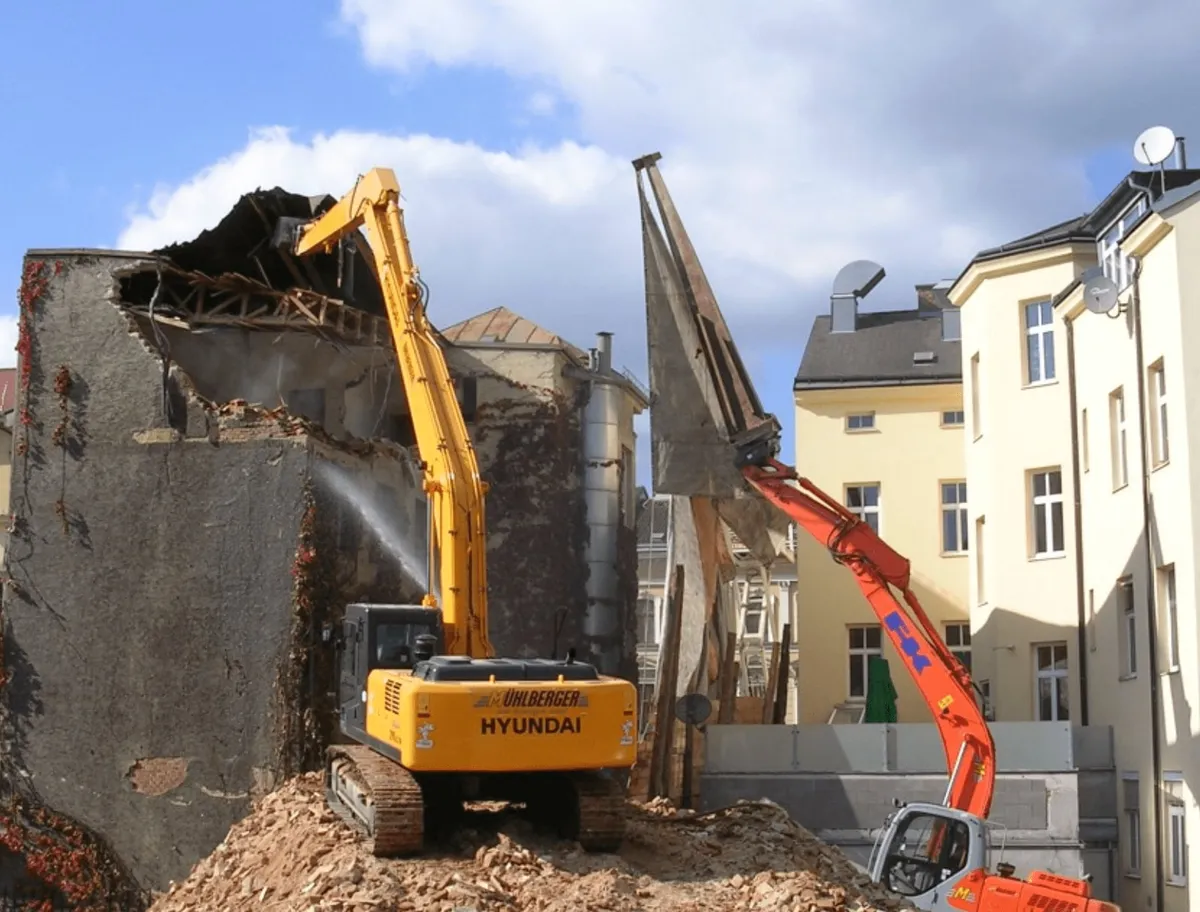 Abbruch in der Linzer Innenstadt, Baulücke