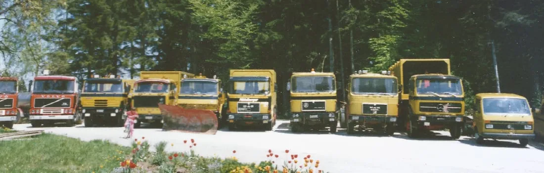 Fuhrpark der Firma Mühlberger im Jahr 1987